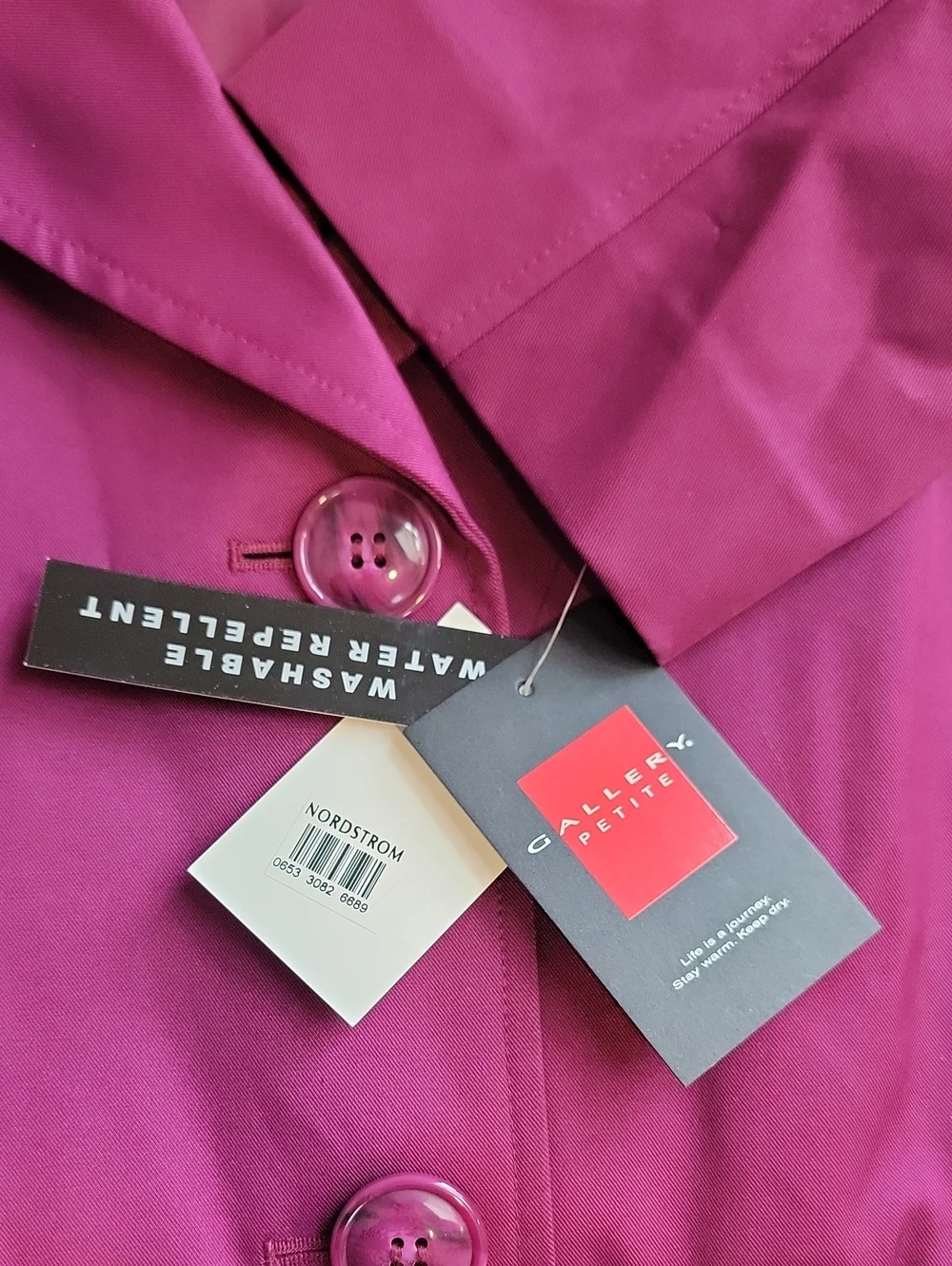 Gallery Magenta Short Overcoat Womens Size MP - NWT
